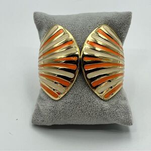 Shell Gold and Orange Women's Jewelry Earrings